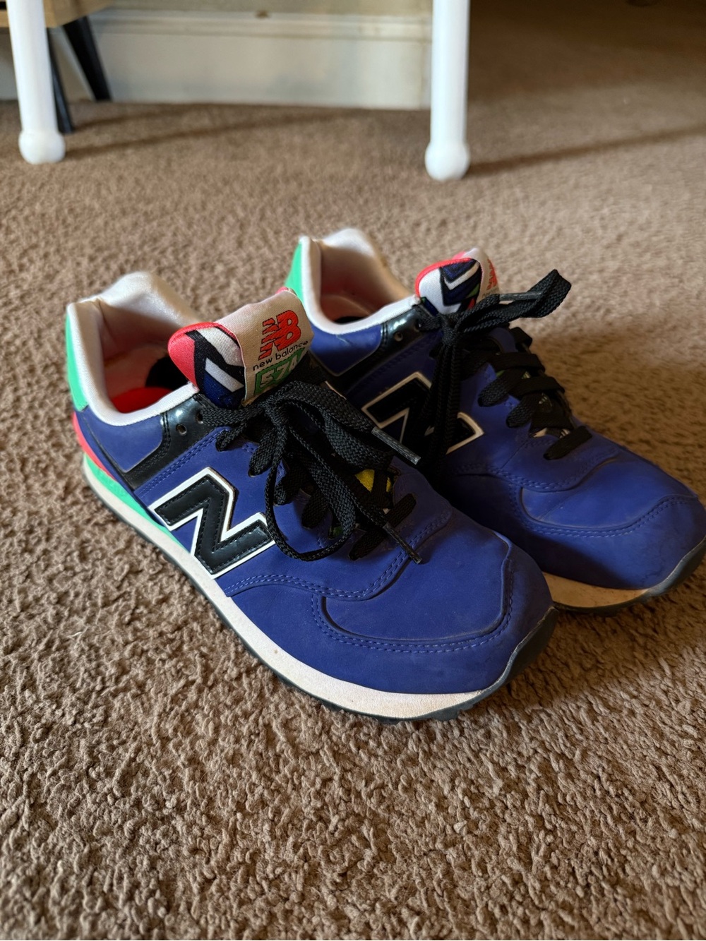 New Balance Kids Blue and Black Sneakers with Colorful Accents